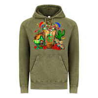 Vintage Olive Mexican Cold Drink With Cactus Sombrero And Tequil Vintage Hoodie - FaDigitalArtStudio