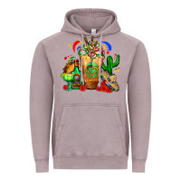Vintage Zinc Mexican Cold Drink With Cactus Sombrero And Tequil Vintage Hoodie - FaDigitalArtStudio