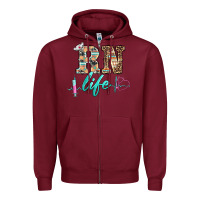 Burgundy western nurse rn  life Zipper Hoodie - BarkalooDesign