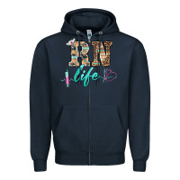 Navy western nurse rn  life Zipper Hoodie - BarkalooDesign