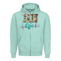 Seafoam western nurse rn  life Zipper Hoodie - BarkalooDesign