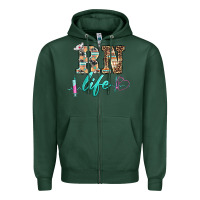Sports Green western nurse rn  life Zipper Hoodie - BarkalooDesign