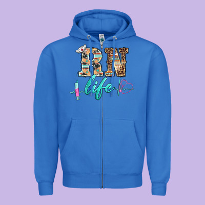 Western Nurse Rn  Life Zipper Hoodie Designed By Barkaloodesign