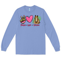 Colony Blue peace love horses Long Sleeve Tee - RanaPortraitStore
