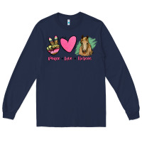 Navy peace love horses Long Sleeve Tee - RanaPortraitStore