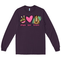 Plum peace love horses Long Sleeve Tee - RanaPortraitStore