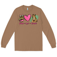 Toasted Coconut peace love horses Long Sleeve Tee - RanaPortraitStore