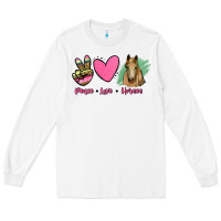 White peace love horses Long Sleeve Tee - RanaPortraitStore