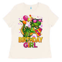 Bone 4th birthday girl t rex pink Ladies Tee - CowGirlArtShop
