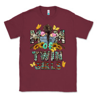 Burgundy mom of twin girls mother's day Classic Tee - CowGirlArtShop
