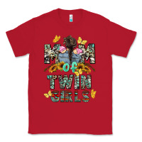 Red mom of twin girls mother's day Classic Tee - CowGirlArtShop