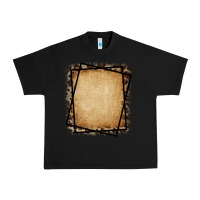 Black Burlap and Leopard  Black Frame Urban Heavy Tee - CowCowDesign