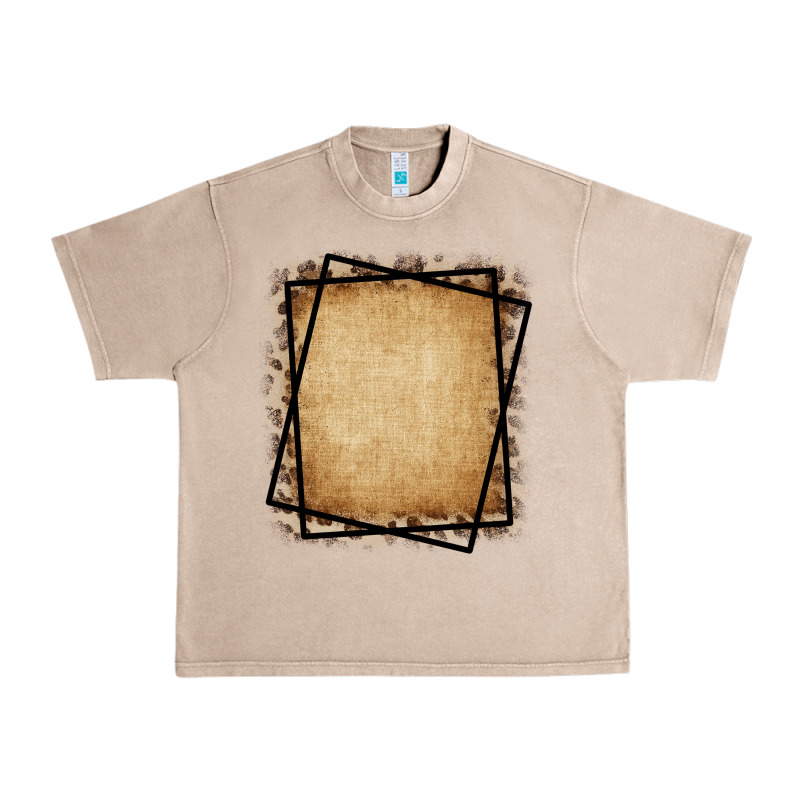 Burlap And Leopard  Black Frame Urban Heavy Tee by CowCowDesign | Teevron