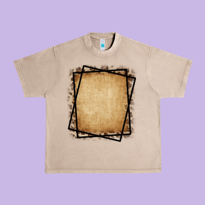 Burlap And Leopard  Black Frame Urban Heavy Tee Designed By Cowcowdesign