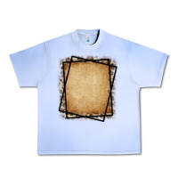 Grape Ice Burlap and Leopard  Black Frame Urban Heavy Tee - CowCowDesign