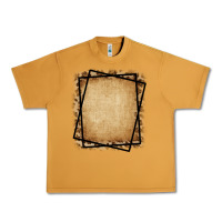 Peanut Butter Burlap and Leopard  Black Frame Urban Heavy Tee - CowCowDesign