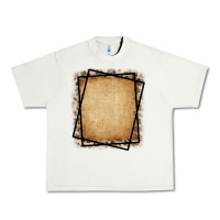 Pistachio Burlap and Leopard  Black Frame Urban Heavy Tee - CowCowDesign