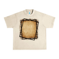 Sandshell Burlap and Leopard  Black Frame Urban Heavy Tee - CowCowDesign