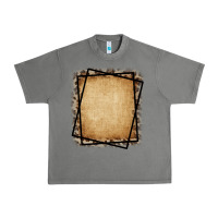 Tornado Burlap and Leopard  Black Frame Urban Heavy Tee - CowCowDesign