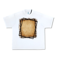 White Burlap and Leopard  Black Frame Urban Heavy Tee - CowCowDesign