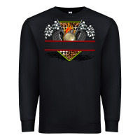Black race flag and race equipment Premium Sweatshirt - AdoDesignShop