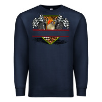 Navy race flag and race equipment Premium Sweatshirt - AdoDesignShop