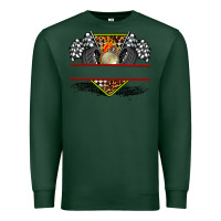 Sports Green race flag and race equipment Premium Sweatshirt - AdoDesignShop