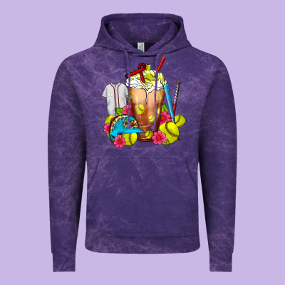 Softball Frappe Coffee Vintage Hoodie Designed By Fadigitalartstudio