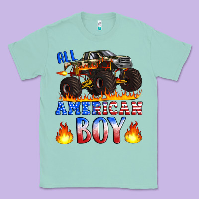 All American Boy Monster Truck Classic Tee Designed By Artiststas