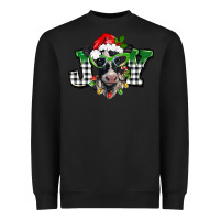 Black Christmas joy black and white cow Heavyweight Sweatshirt - BarkalooDesign