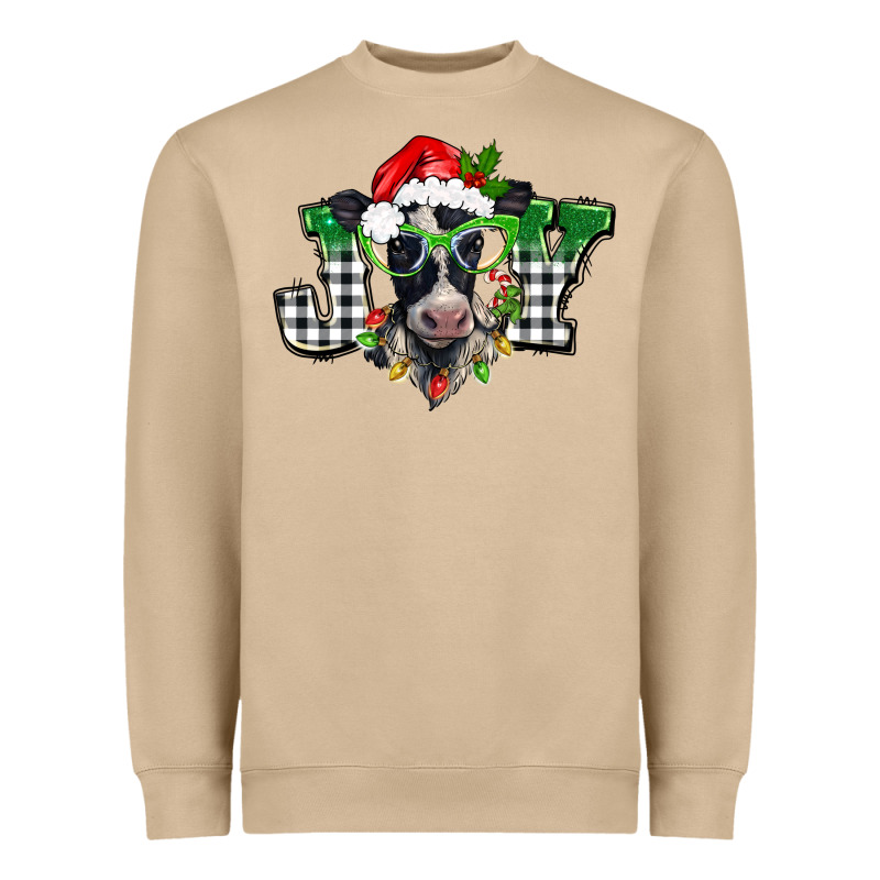 Christmas Joy Black And White Cow Heavyweight Sweatshirt by BarkalooDesign | Teevron