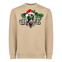 Mushroom Christmas joy black and white cow Heavyweight Sweatshirt - BarkalooDesign