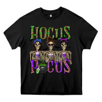 Black Hocus Pocus with Skeletons Heavy Core Tee - texasbilliewilder