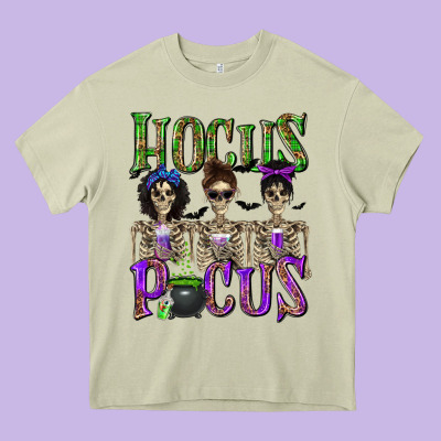 Hocus Pocus With Skeletons Heavy Core Tee Designed By Texasbilliewilder