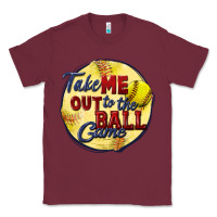Burgundy take me out to the ball game softball Classic Tee - CowGirlArtShop