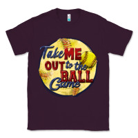 Plum take me out to the ball game softball Classic Tee - CowGirlArtShop