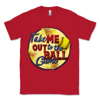 Red take me out to the ball game softball Classic Tee - CowGirlArtShop