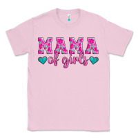 Bubblegum Pink mama of girls floral pattern turquoise heart Classic Tee - Jasminsmagicworld