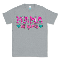 Heather Grey mama of girls floral pattern turquoise heart Classic Tee - Jasminsmagicworld