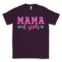 Plum mama of girls floral pattern turquoise heart Classic Tee - Jasminsmagicworld