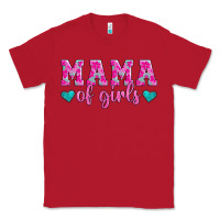 Red mama of girls floral pattern turquoise heart Classic Tee - Jasminsmagicworld