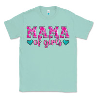 Seafoam mama of girls floral pattern turquoise heart Classic Tee - Jasminsmagicworld