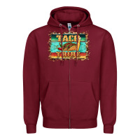Burgundy taco tribe western background Zipper Hoodie - BarkalooDesign