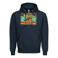 Navy taco tribe western background Zipper Hoodie - BarkalooDesign