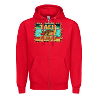 Red taco tribe western background Zipper Hoodie - BarkalooDesign