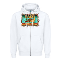 White taco tribe western background Zipper Hoodie - BarkalooDesign