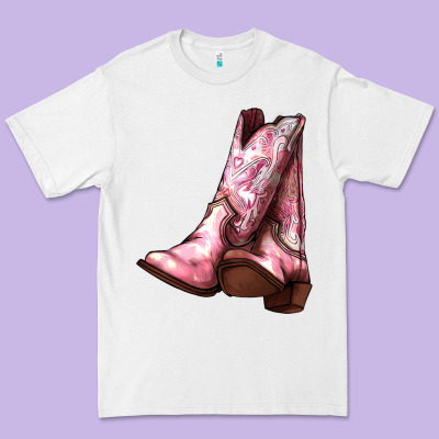 Cowgirl Boots Premium Tee Designed By Howdyjamesfarm