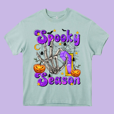 Spooky Season On Heavy Core Tee Designed By Texasbilliewilder