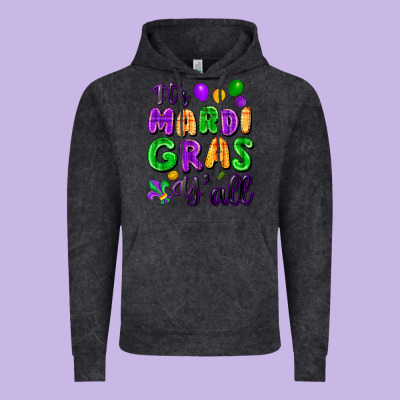 It's Mardi Gras Y'all Vintage Hoodie Designed By Fadigitalartstudio