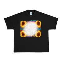 Black Serape Bleached Sunflowers Leopard Background Urban Heavy Tee - CowCowDesign